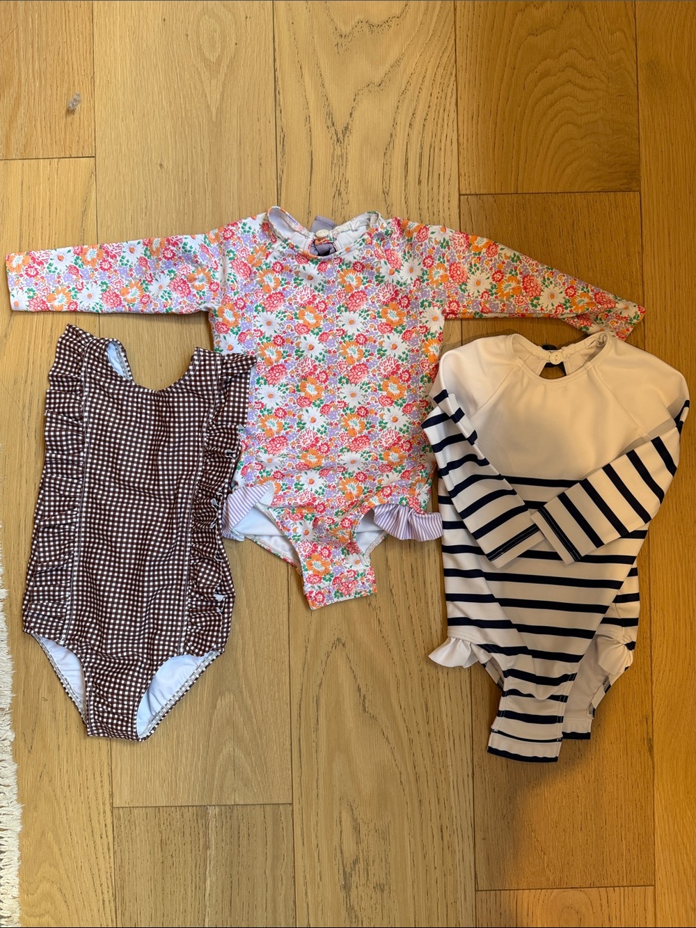 Minnow Baby one piece bathing suit trio (size 1)